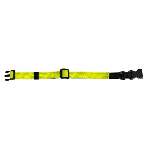 CatGoods Reflective Yellow Stretch Cat Collar – Escape-Safe Alternative to Breakaway, Adjustable, Comfortable, ID and Bell Attachment - color: Yellow