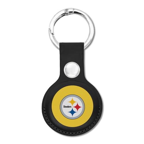 NFL Pittsburgh Steelers Keychain Apple AIR TAG Holder for Dogs & Cats, Case for Apple Airtag Tracker, GPS Dog Tracking Device Pendant Holder - color: PITTSBURGH STEELERS, size: 1 Pack, style: KeyChain Ring Buckle