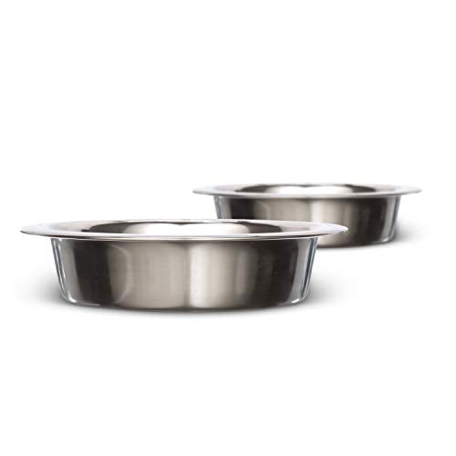 Neater Pet Brands 1 Cup (8 oz.) Shallow Stainless Steel Cat Bowls, Set of 2 Neater Feeder Replacement Bowls (Express & Deluxe), Metal Cat Dishes for Food and Water, Whisker Friendly, Dishwasher Safe - color: Two Pack, size: 1 Cup