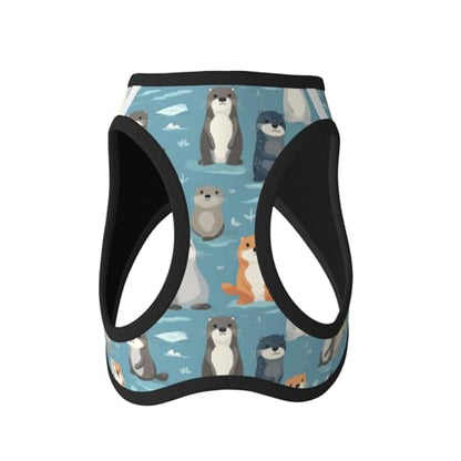Otters Pet Harness Escape Proof Dog Harness Adjustable Mesh Padded Reflective Dog Vest Harness and Leash Set Small - color: Style 3, size: Small