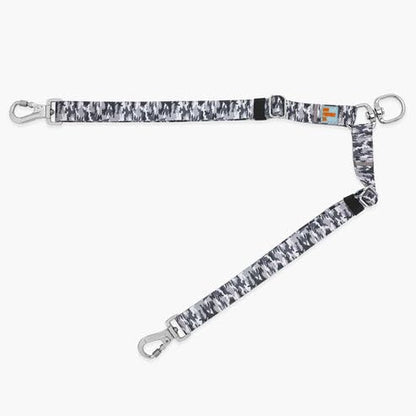 Dog Friendly Co. Leash Splitter | Walk Two Dogs | Complete Control - 360° Swivel, Tangle Free, Adjustable Length, Reflective Webbing, Heavy Duty Clips (Grey Camo) - color: Grey Camo