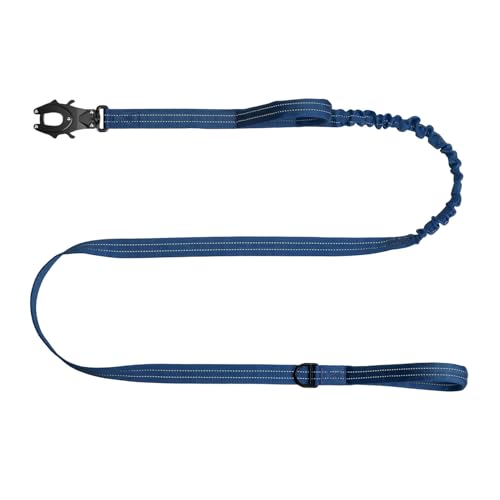 ICEFANG Tactical Dog Leash,K9 Training Walking Bungee Lead with 2 Control Handle,Heavy Duty Quick Release Metal Clasp,for Medium Large Breed (Reflective Blue, 6 FT) - color: Reflective Blue, size: 6 FT