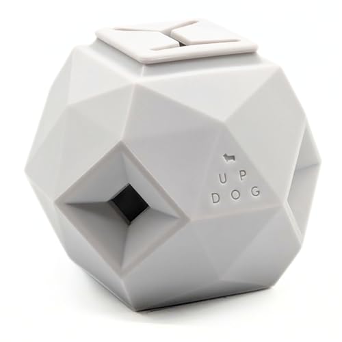 Treat Dispensing Balls for Medium Dogs and Cat Treat Dispenser Toy Interactive for Self-Play Improves Oral Hygiene, Mental Simulation, and Bordem Buster, Simple and Effective Food Toy (3.6 x 3.6 in) - color: Light Grey