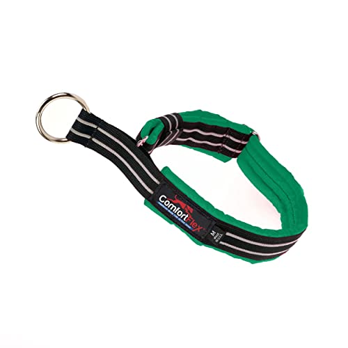 ComfortFlex Premium Padded Martingale Dog Collar – Reflective Waterproof Slip-On Limited Slip Collar for Gentle Control & Escape Prevention - Large, Kelly Green - color: Kelly Green, size: Large