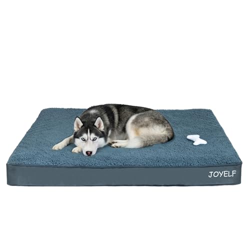 XLarge Dog Crate Bed Mats Orthopedic Dog Bed, Egg Crate Foam Dog Mat with Removable Cover, a Squeaker Toy as Gift - size: XLarge-44"x32"x3"