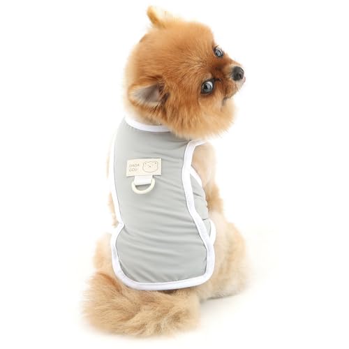 PAIDEFUL Cooling Dog Shirt for Small Dogs Summer Pet UV Sun Protection Vest Lightweight Breathable Doggie Tank Top Soft Stretchy Puppy T-Shirts Solid Cat Apparel Chihuahua Clothes D-Ring,Gray,XL - color: gray, size: XL