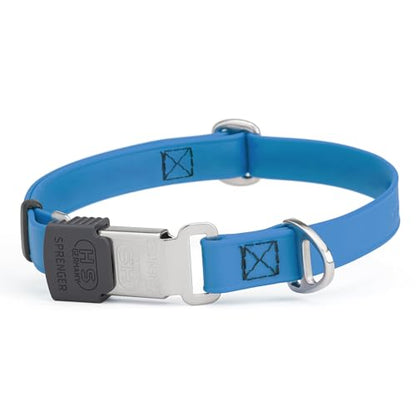Biothane Waterproof Durable Dog Collar with Herm Sprenger - Quick Release ClicLock Buckle - Fits Medium and Large Dogs - Made in USA (Cerulean Blue, W 3/4" x L 12"-19") - color: Cerulean Blue, size: W 3/4" x L 12"-19"