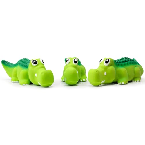 Squeaky Dog Toys for Medium Dogs, Soft Latex Squeaky Dog Ball, Cute Funny Squeak Crocodile Pet Toys - color: Crocodile - 3 Pack, size: Medium