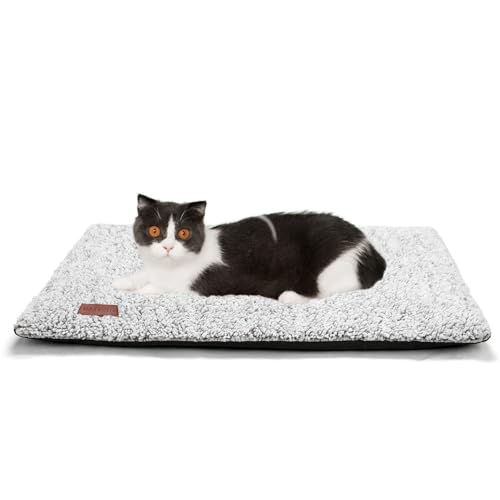 Self Warming Cat Bed Self Heating Cat Dog Mat 24 x 18 inch Extra Warm Thermal Pet Pad for Indoor Outdoor Pets with Removable Cover Non-Slip Bottom Washable Non Electric - color: A-Light Gray, size: 24.0"L x 18.0"W x 1.0"Th
