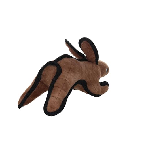 TUFFY World’s Tuffest Soft Dog Toy – Barnyard Series, Brown Rabbit with Squeakers - color: Brown, size: Large