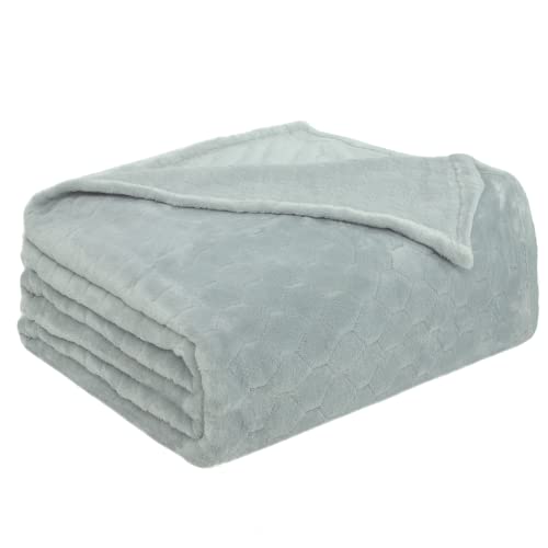 TOONOW Fleece Blanket Super Soft Cozy Throw Blanket 50" x 60", Lightweight Fuzzy Comfy Textured Flannel Blanket Warm Plush Throw Blankets for Couch, Sofa, Bed, Mirage Gray - color: Mirage Gray, size: Throw-50" x 60"