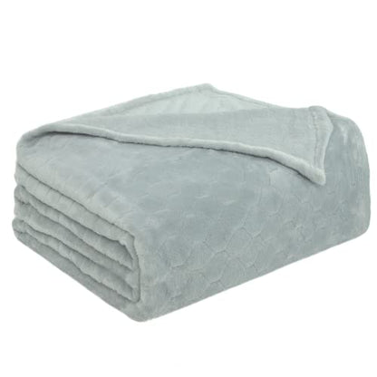 TOONOW Fleece Blanket Super Soft Cozy Throw Blanket 50" x 60", Lightweight Fuzzy Comfy Textured Flannel Blanket Warm Plush Throw Blankets for Couch, Sofa, Bed, Mirage Gray - color: Mirage Gray, size: Throw-50" x 60"