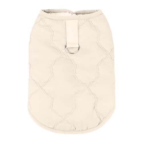 Dog Jacket - Insulated Waterproof Fleece Lined Garment, Outdoor Warmth Shield, Lightweight Secure Fit, Zipper Closure Breathable Fabric Pets Outfit, Hiking Camping Holiday Season Travel - color: Beige M