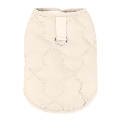 Dog Jacket - Insulated Waterproof Fleece Lined Garment, Outdoor Warmth Shield, Lightweight Secure Fit, Zipper Closure Breathable Fabric Pets Outfit, Hiking Camping Holiday Season Travel - color: Beige M