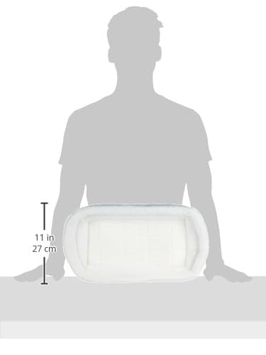 MidWest Homes for Pets Medium QuietTime Double Bolster Pet Bed, White Plush 30-Inch Crate Mat with Stacked Bolsters, Machine Washable, Secure Fit with Elastic Straps - color: White Plush, size: 30-Inch