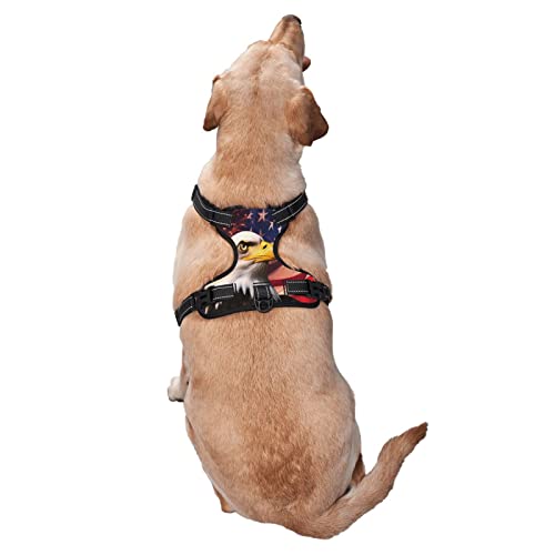 American Flag and Eagle Reflective Dog Harness No Pull Soft Vest Harness for Small Medium Large Dog Puppy Pets Small Size - color: American Flag and Eagle, size: Small