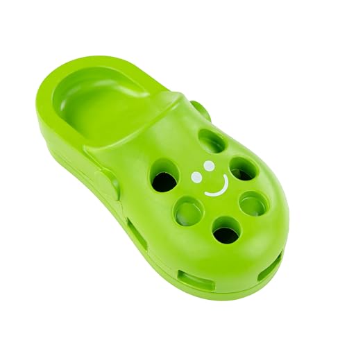 Fuzzl Clog Large Treat Toy for Dogs Puzzle Enrichment Shoe – Natural Rubber Chew Toy – Durable, Interactive Cognitive Feeder – Eco-Friendly, Non-Toxic & Dishwasher Safe – Green - style: Clog Green