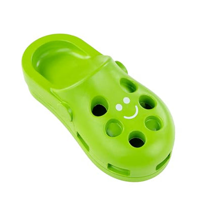 Fuzzl Clog Large Treat Toy for Dogs Puzzle Enrichment Shoe – Natural Rubber Chew Toy – Durable, Interactive Cognitive Feeder – Eco-Friendly, Non-Toxic & Dishwasher Safe – Green - style: Clog Green
