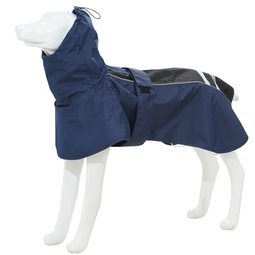 Dog Raincoat for Dogs, Waterproof Rain Jacket Reflective Adjustable Breathable Rain Coat with Harness Hole for Small Medium Large Dogs (Navy Black, Small) - color: Navy Black, size: Small