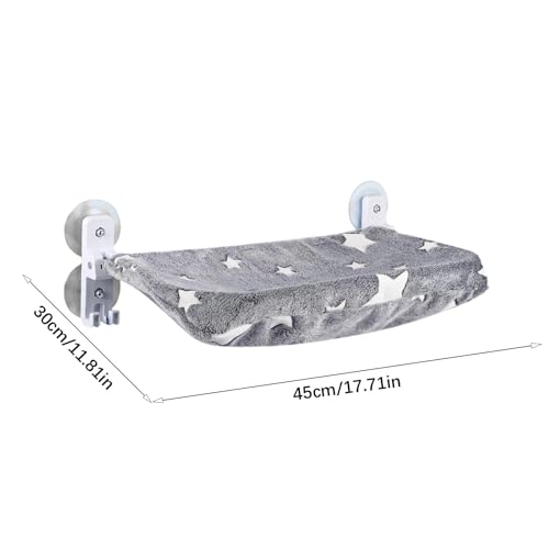 Machine Washable Cats Perches Featuring Antislip Suction Technology and Space Saving Folded Frame Space Saving Cats Window Bed - size: L