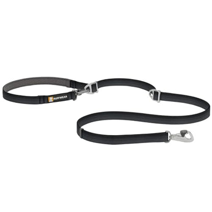 Ruffwear, Switchbak Hands‑Free Dog Leash, Adjustable 2.5–7 ft, Double‑Ended Lead with Lockable Crux Clips and Sliding V‑Rings, Waist‑Worn, Over‑Shoulder or Handheld, Basalt Gray - color: Basalt Gray