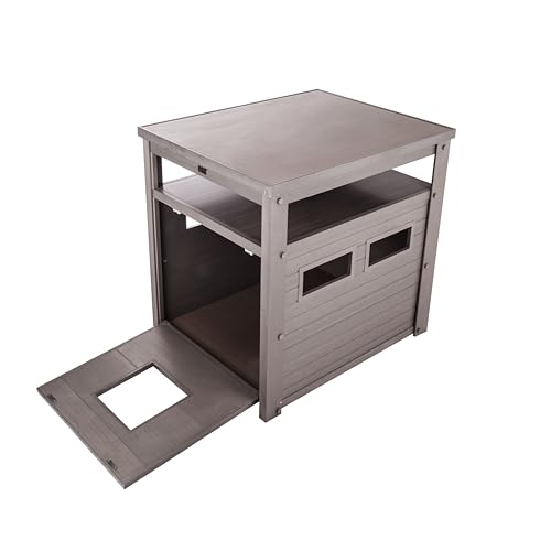 New Age Pet ECOFLEX Jumbo Cat Box Cover and End Table with Litter Box Enclosure and a 10 Year Warranty Hides Unsightly Litter Box made with Moisture & Odor Resistant Composite Material, Grey - color: Grey, size: Jumbo