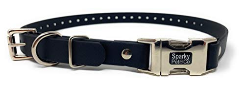 Sparky Pet Co Apollo E-Collar Replacement Strap, 3/4" x 26" Waterproof Biothane with Double Buckle & Quick Snap Clasp, Fits Garmin, Dogtra, SportDOG & Educator (Black) - color: Black, size: 3/4" Wide