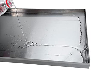 Stainless Steel Replacement for Dog Crate, 23.6 x 17.6 Heavy Duty Stainless Steel Kennel Cage Pan Leakproof Liner Chew Proof Compatible - size: 23.6"x17.6"