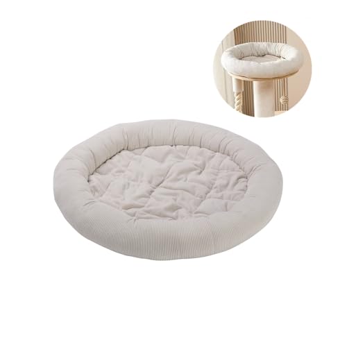 SHENGOCASE Round Cat Tree Tower Accessories Replacement Parts, Round Donut Cuddler Cat Cushion Dog Bed Add-ons for Plaform Perch Shelves (20") - color: Ivory, size: 20"