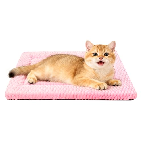 Dog Bed Mat,Reversible & Ultra Soft Kennel Pad-Machine Washable Pet Bed for Dogs & Cats-All-Weather Crate Liner for Crates,Carriers & Travel (Pink, 18" L x 14" W x 1.5" Th) - color: Pink, size: 18.0"L x 14.0"W x 1.5"Th