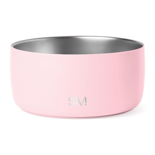 Simple Modern Stainless Steel Pet Water Bowl for Dogs & Cats | Reusable Insulated Stainless Steel Food Bowls for Dog Cat | No Tip No Slip BPA Free | Bentley Collection | Medium (32oz) | Blush - color: -Blush, size: 4 Cups