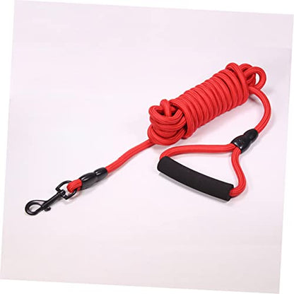 POPETPOP Heavy Duty Dog Training Leash with Padded Handle Ergonomic Walking Leash for Medium and Large Dogs for Jogging and Control Red