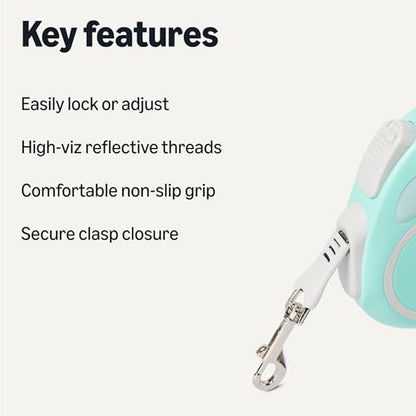 Amazon Basics Retractable Dog Leash with Quick-Lock Function and Non-Slip Grip, M - size: M