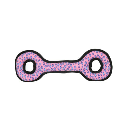 TUFFY- World's Tuffest Soft Dog Toy- Ultimate Tug-O-War- Pink Leopard-Squeakers - Multiple Layers. Made Durable, Strong & Tough. Interactive Play (Tug, Toss & Fetch). Machine Washable & Floats - color: Pink Leopard, style: Tug-O-War
