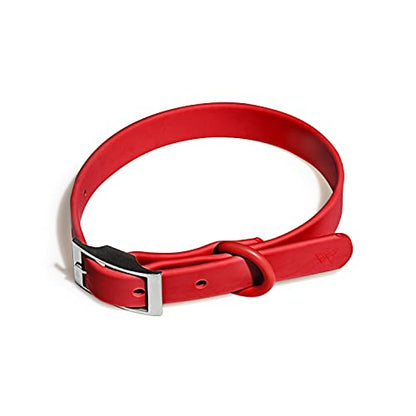 Wild One Dog Collar, Easy-Clean, All Weather Flex-Poly Strap with Metal, Durable, Dirt and Odor Resistant (Strawberry, XS) - color: Strawberry, size: XS