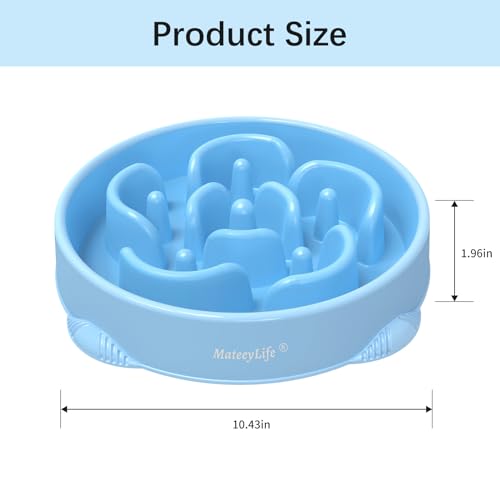 MateeyLife Large Slow Feeder Dog Bowls 2PCS, Anti-Choking Puzzle Dog Food Bowls, Anti-Slip Interactive Feeding Slow Down Eating, Bloat Stop Maze Dishes for Large Breeds 4 Cups - color: A-LightBlue&DarkBlue, size: Large