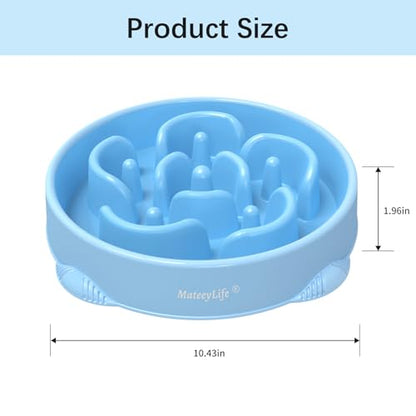 MateeyLife Large Slow Feeder Dog Bowls 2PCS, Anti-Choking Puzzle Dog Food Bowls, Anti-Slip Interactive Feeding Slow Down Eating, Bloat Stop Maze Dishes for Large Breeds 4 Cups - color: A-LightBlue&DarkBlue, size: Large