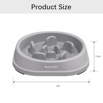 MateeyLife Small Slow Feeder Cat Bowls 2PCS, Anti-Choking Puzzle Cat Food Bowls, Anti-Slip Interactive Dog Feeding Slow Down Eating, Bloat Stop Maze Dishes Dog Feeder for Small Breeds 1 Cup Gray&Black - color: B-Gray&Black, size: Small