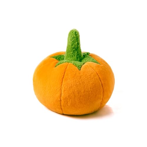 P.L.A.Y. Cute Plush Dog Toys - Fruit & Vegetable Themed Durable Squeaker Chew Toy, Great for Puppies & Small, Medium, Large Dogs - Machine Washable, Recycled Materials (Garden Fresh Pumpkin, Medium) - color: Pumpkin, size: Medium