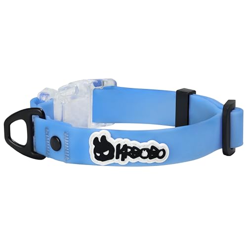 Waterproof Dog Collar, Stink Proof PVC Coated Collar with Lightweight Aluminum Hardware & Transparent Buckle, Heavy Duty for Small Medium Large Dogs, Blue, Medium - color: Blue, size: M