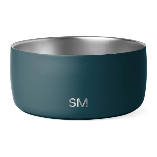 Simple Modern Stainless Steel Pet Water Bowl for Dogs & Cats | Reusable Insulated Stainless Steel Food Bowls for Dog Cat | No Tip No Slip BPA Free | Bentley Collection | Medium (32oz) | Riptide - color: -Riptide, size: 4 Cups