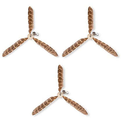 JXFUKAL Cat Wand Toys, Interactive Cat Toys with 3 Feather Refills, 29'' Flexible Steel Wire, Sturdy Wood Handle & Bell for Kitty Kitten, Cat Toys for Indoor Cats Teaser Cat String Toy - color: Set A-refills