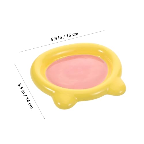 Kisangel Ceramic Cat Food Bowl for Whisker Fatigue Relief Shallow Bear-Shaped Dish for Cats and Small Dogs Non-Slip Design for Wet and Dry Feeding Easy to Pet Plate
