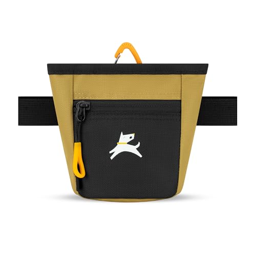 OllyDog Goodie Treat Bag, Dog Treat Pouch, Waist Belt Clip for Hands-Free Training, Magnetic Closure, Dog Training and Behavior Aids, Three Ways to Wear (Antelope) - color: Antelope