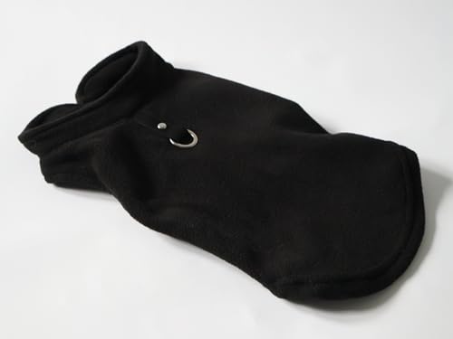 JACKO & CO - Fleece Vest Dog Sweater with Leash Ring - Soft, Warm & Lightweight Pullover Coat for Small & Medium Dogs, Puppies & Cats - Cozy Fall/Winter/Spring Pet Jacket (Black, XS 2-4lbs) - color: Black, size: XS (2-4lbs)