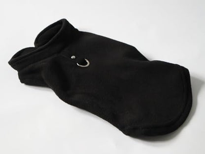 JACKO & CO - Fleece Vest Dog Sweater with Leash Ring - Soft, Warm & Lightweight Pullover Coat for Small & Medium Dogs, Puppies & Cats - Cozy Fall/Winter/Spring Pet Jacket (Black, XS 2-4lbs) - color: Black, size: XS (2-4lbs)