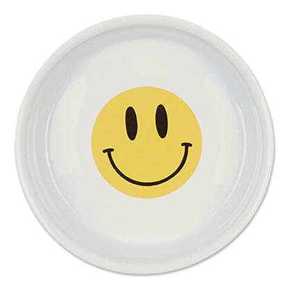 Bone Dry Ceramic Food Bowls, Non-Slip & Dishwasher Safe, Medium Set, 6x2, Smiley Face, 2 Count - color: Smiley Face, size: Medium Set, 6x2"