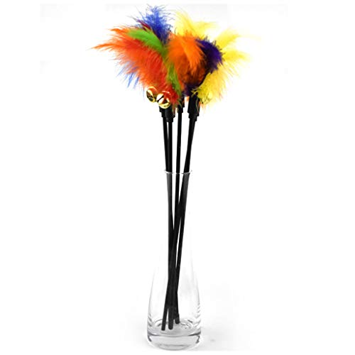 Toy Wand Interactive Teaser with Feather and Pet for Indoor Outdoor Kitten Toys Mice Animal Ball Food Dispenser Dancer Wand Fishing Tunnel Da Bird Balls Pointer Scratcher