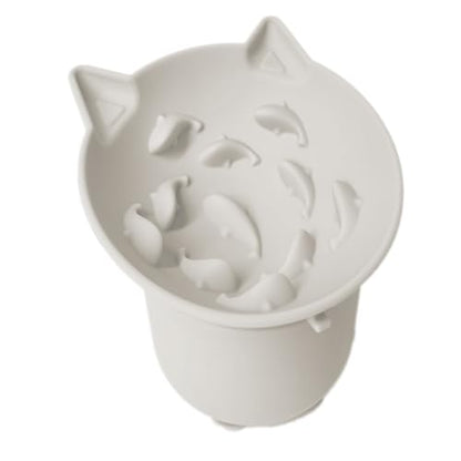 Elevated Cat Bowl, Silicone Kitten Bowls for Food and Water, Wide Shallow Cat Food Dish, Whisker Fatigue, Lead & Cadmium Free, Great Height for Small Pet (LightGrey) - color: LightGrey