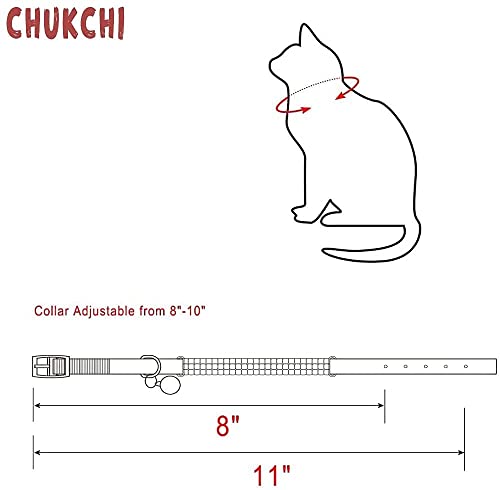 CHUKCHI Soft Velvet Safe Cat Adjustable Collar Bling Diamante with Bells,11 inch for Small Dogs and Cats (Pink- 2 Pack) - color: Pink- 2 Pack